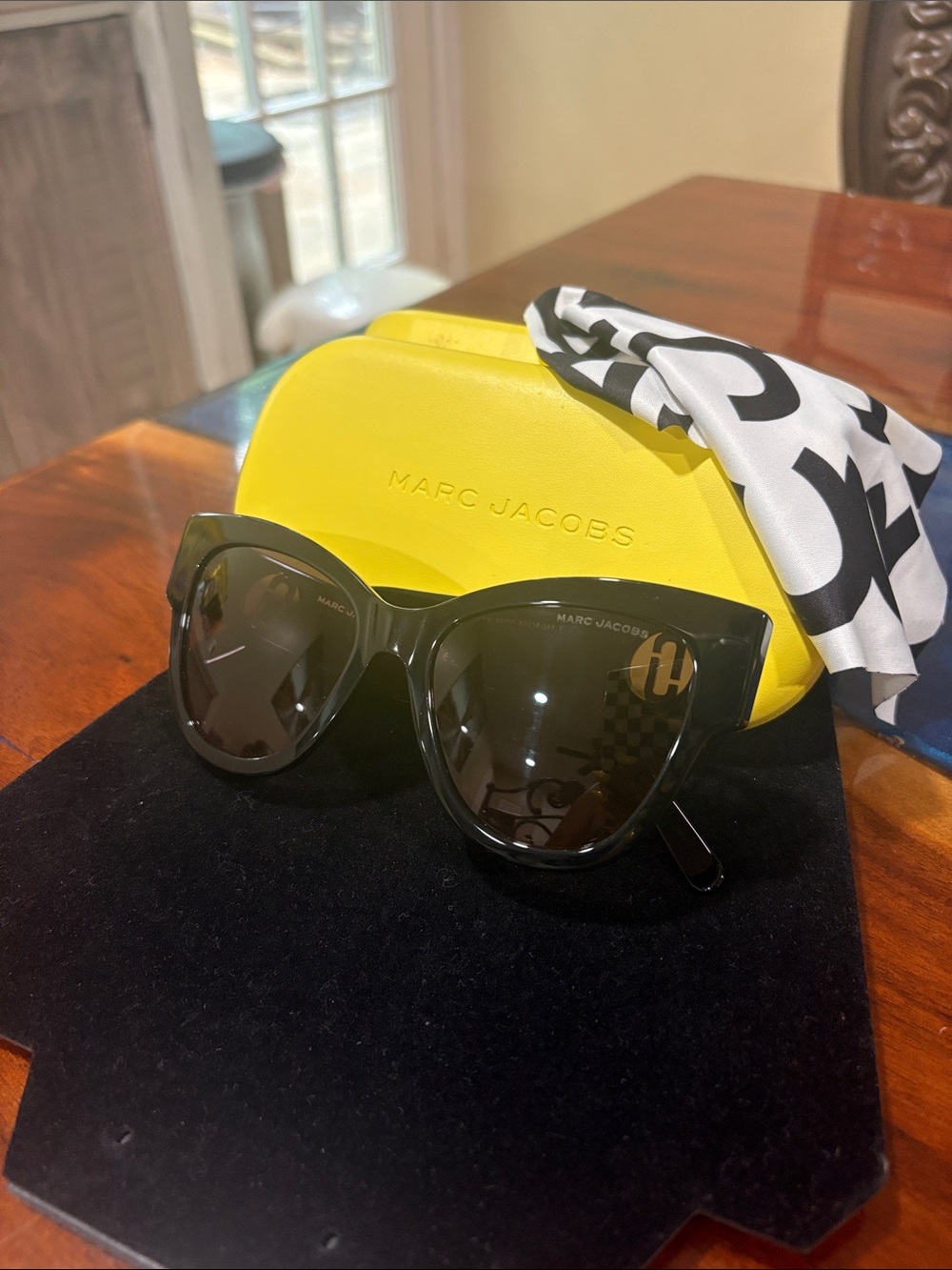 Marc Jacobs Black Oversized Women's Sunglasses with Yellow Case